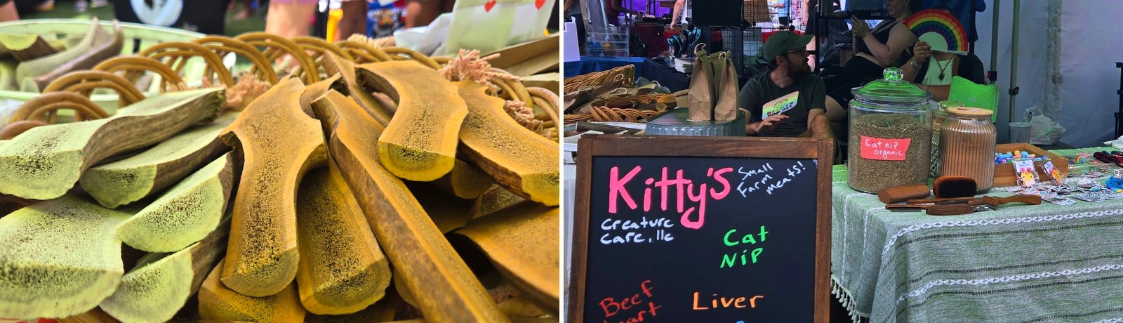 Kitty's Creature Care market booth and treats